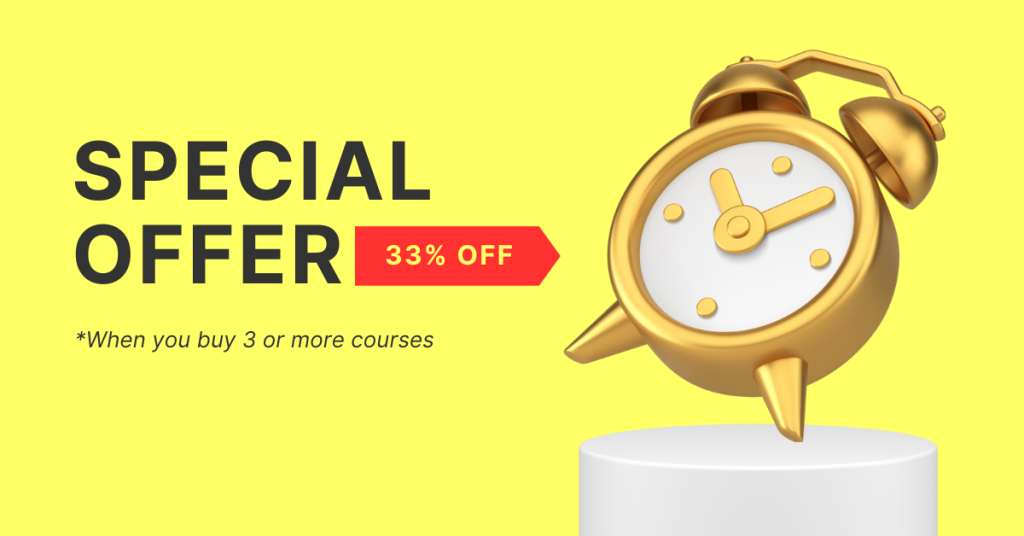 33% Discount on 3 or more courses